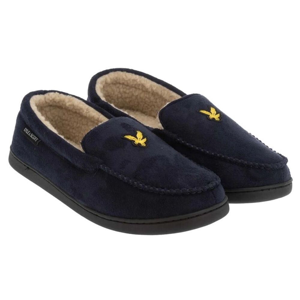 Lyle & Scott Mens Aspen Moccasin Slippers / Navy